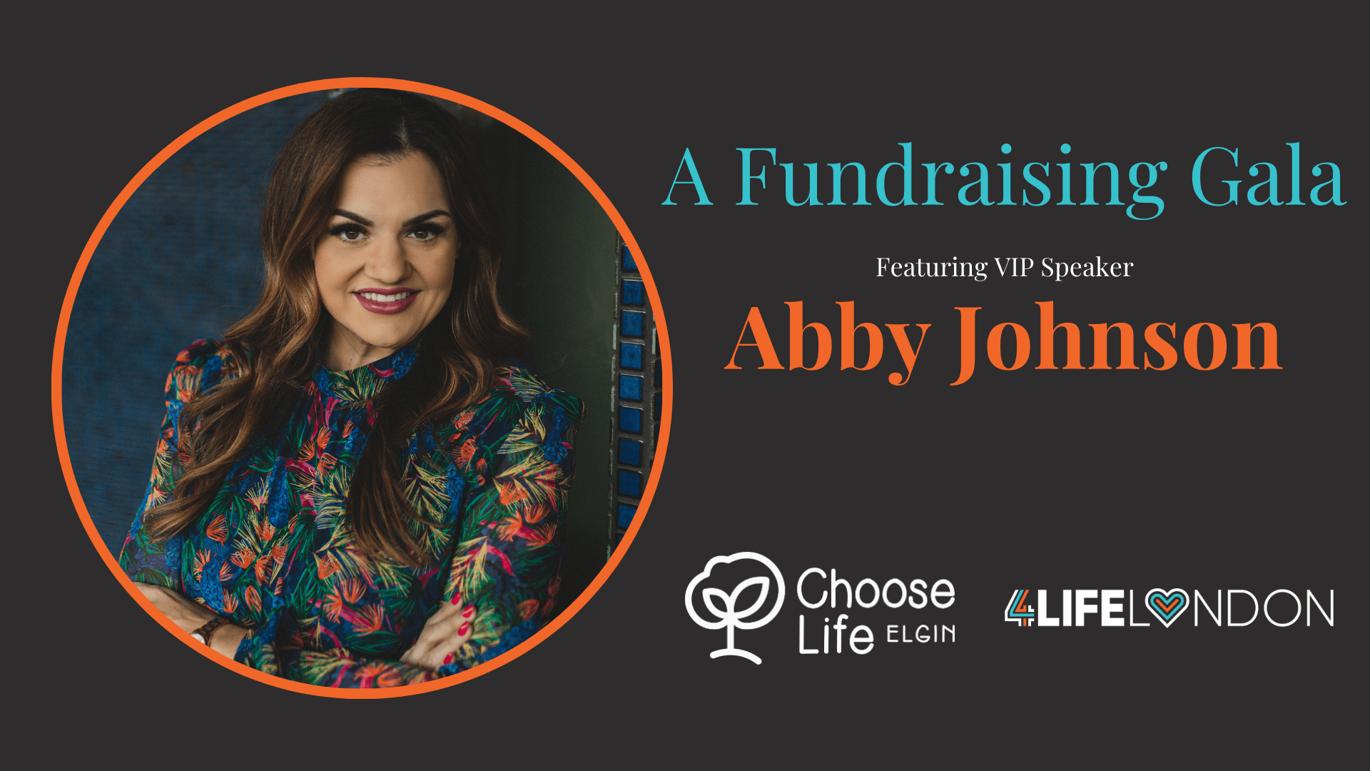 photo of Abby Johnson with gala details